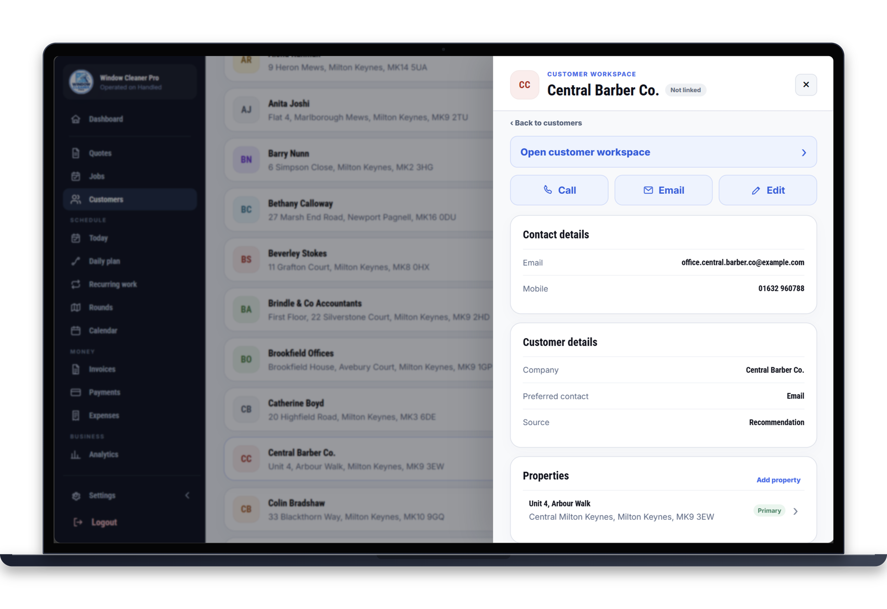 Handled: Customer records